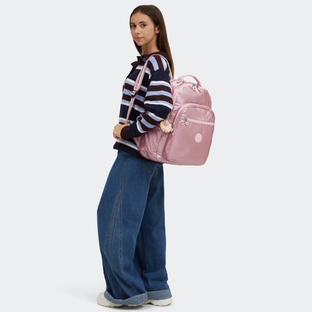 Kipling Kız Çocuk Okul Çantası 2'li Set ( Çanta Ve Kalemlik ) KPSETKPKI713502 - Pembe