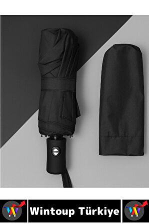 Kompakt Çanta Boy Seyahat Tipi Dayanıklı Otomatik Açma Kapama Güçlendirilmiş 8 Telli Kılıflı Şemsiye