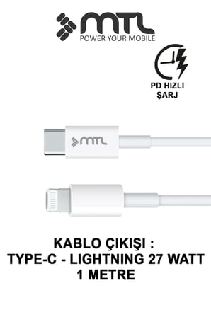 20W Ultra Hızlı Çift Çıkış Type-C + USB Adaptör + Type-C to iPhone Lightning Kablo Şarj Seti MT1750