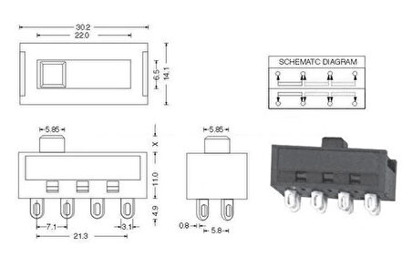 ÇETİNLER Sürgülü Anahtar 8 Kontak 0-1-2 220v 8A