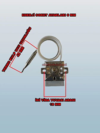 ENDER Gazlı Termostat 50-250 Derece 3 Çıkışlı