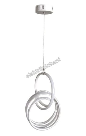 DMR Sarmal Büyük İmza Sarkıt Led Avize BEYAZ Kasa 50w 220 Volt Üç Renk 6500k/4000k/3000k (Beyaz /Ilık Beyaz/Sarı (Günışığı)