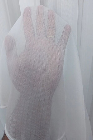 Vakkuo Bambu Kırışmaz Ütü İstemez Tül Perde 1/3 Kat Sık Pile Ağır Gramajlı