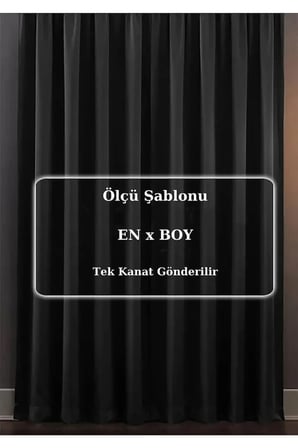 Blackout %100 Işık Geçirmez Karartma Siyah Yüksek Kalite Düz Dikim Pilesiz Fon Perde
