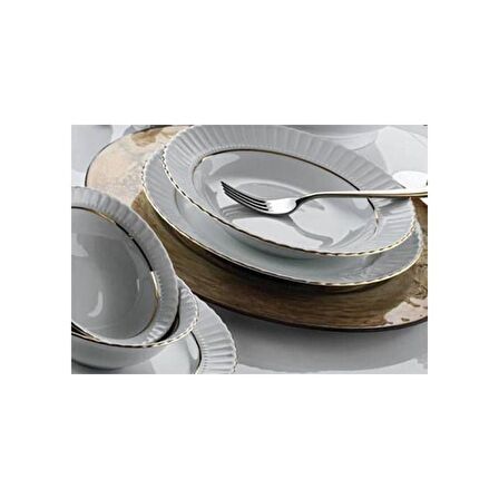 Kütahya porselen tabak sedef yaldızlı 13 cm.kase 6 lı