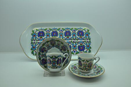 Tepsili 2 Kişilik Kahve Fincanı Dekor No:073644