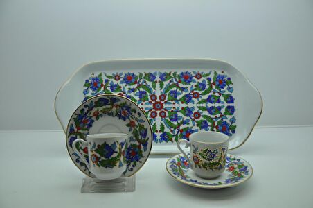 Tepsili 2 Kişilik Kahve Fincanı Dekor No:07458