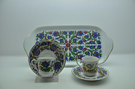 Tepsili 2 Kişilik Kahve Fincanı Dekor No:07458