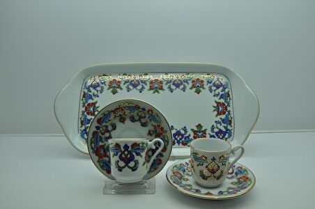 Tepsili 2 Kişilik Kahve Fincanı Dekor No:07452