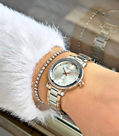 Sade Klasik Model Çelik Kadın Kol Saati+Bileklik Hediye