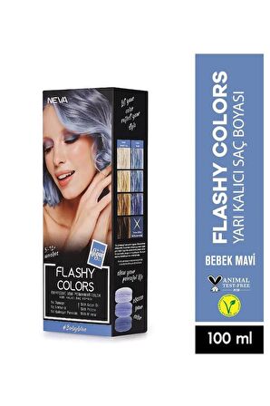 Neva Flashy Colors Yarı Kalıcı Saç Boyası 100 Ml Bebek Mavi