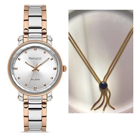 Yeni Sezon Sade Şık Çelik Kadın Kol Saati+İtalyan Çelik Kolye Hediye