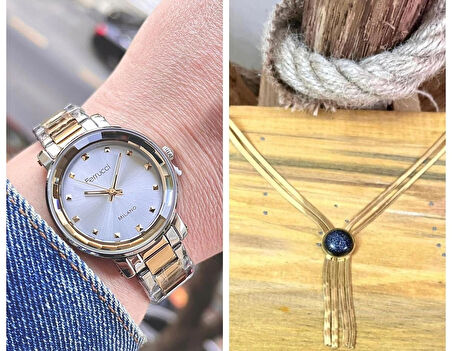 Yeni Sezon Sade Şık Çelik Kadın Kol Saati+İtalyan Çelik Kolye Hediye