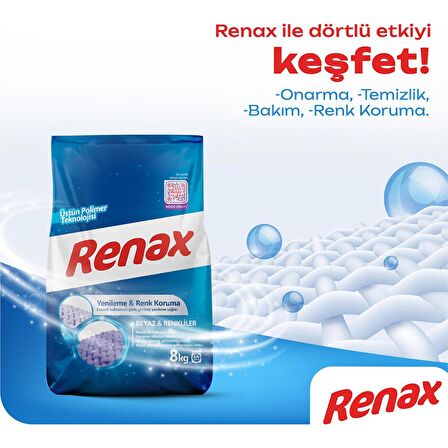 Renax Matik Toz Çamaşır Makinesi Deterjanı 8 Kg Renkli ve Beyazlar İçin