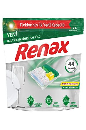 Renax Bulaşık Makinesi Kapsülü Hepsi Bir Arada 44 Lü - 5 Paket