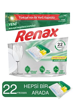 Renax Bulaşık Makinesi Kapsülü Hepsi Bir Arada 22 Li - 6 Paket