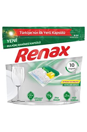 Renax Bulaşık Makinesi Kapsülü Hepsi Bir Arada 10 Lu