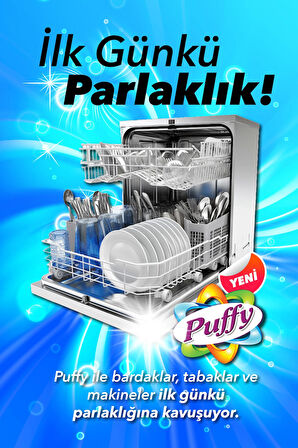 Puffy Hepsi Bir Arada Bulaşık Makinesi Deterjanı Kapsül 30 Yıkama