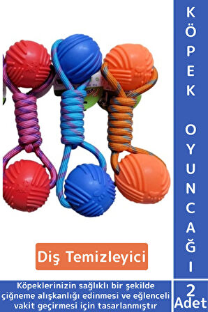 Evcil Hayvan Ağız Diş Kaşıma Çiğneme Temizleme Eğlenceli Vakit Kauçuk Top Köpek Oyuncağı 2 Adet