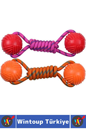 Evcil Hayvan Ağız Diş Kaşıma Çiğneme Temizleme Eğlenceli Vakit Kauçuk Top Köpek Oyuncağı 2 Adet
