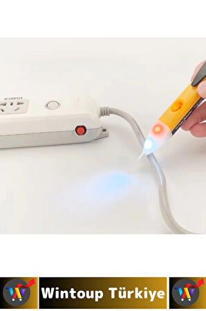 Kompakt Güvenlik Elektrik Kontrol Led Işıklı Hat Tespit Edici Temassız Kablo Priz Voltaj Test Cihazı