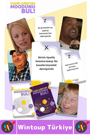 Eğlenceli Aile Arkadaş Genç Yaşlı Nesil Z Kuşağı Mizah Oyunu Moodunu Bul-Kuşak Çatışması 45 Kart