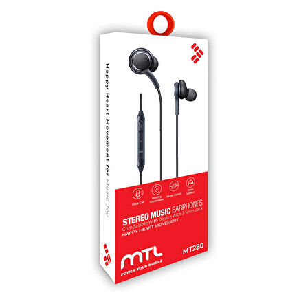 3.5 MM Jack Girişli AKG Görünümlü Stereo Kulak İçi Silikonlu Kablolu Kulaklık MT280