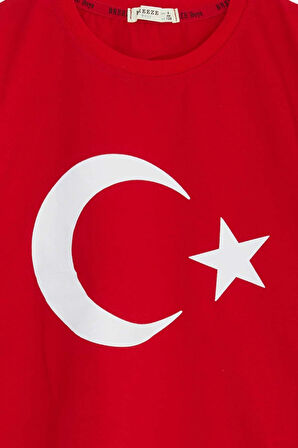 Breeze Çocuk Tisört Türk Bayrakli Kirmizi 8-14 Yaş, Kırmızı