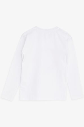 Breeze Türk Bayraklı Çocuk Uzun Kollu Tişört Kırmızı- 9-14 Yaş, Beyaz