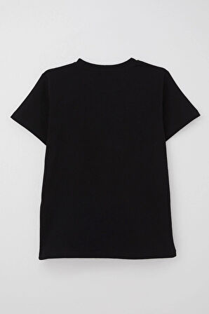 Breeze Erkek Çocuk Tişört Atatürk Baskılı 4-14 Yaş, Siyah