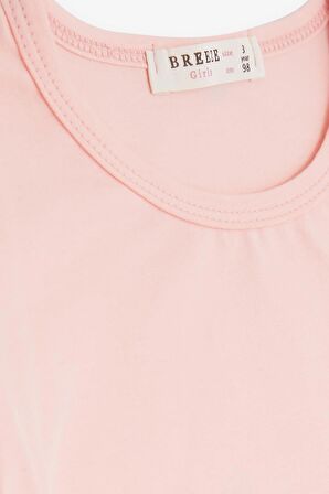 Breeze Kız Bebek Tişört Çiçek Nakışlı 9 Ay-3 Yaş, Somon