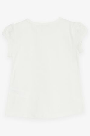 Breeze Kız Bebek Tişört Çiçek Nakışlı 9 Ay-3 Yaş, Ekru