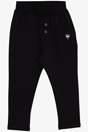 Breeze Erkek Bebek Eşofman Altı Armalı Basic 9 Ay-3 Yaş, Siyah