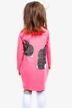 Breeze Kız Çocuk Tunik Tavşan Desenli 1.5-5 Yaş, Neon Pembe