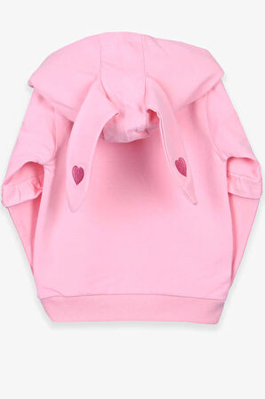 Breeze Kız Çocuk Sweatshirt Tavşan Baskılı 1.5-5 Yaş, Pudra