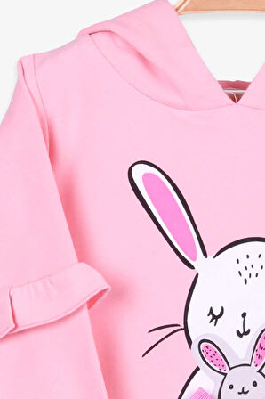 Breeze Kız Çocuk Sweatshirt Tavşan Baskılı 1.5-5 Yaş, Pudra