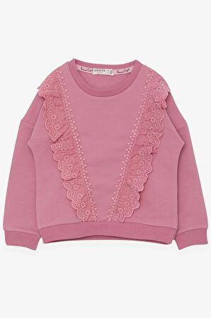Breeze Kız Çocuk Sweatshirt Güpürlü 1.5-5 Yaş, Gülkurusu