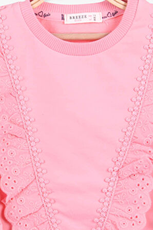 Breeze Kız Çocuk Sweatshirt Güpürlü 1.5-5 Yaş, Somon