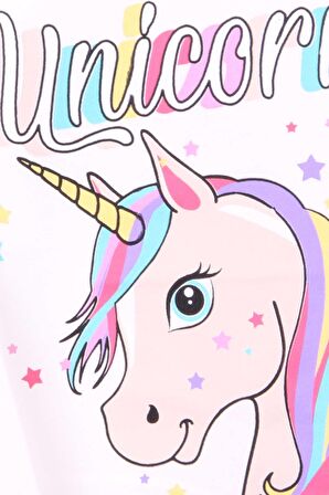 Breeze Kız Çocuk Uzun Kollu Tişört Unicorn 2-6 Yaş, Ekru
