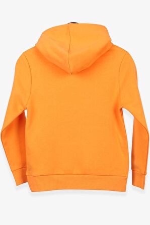 Breeze Erkek Çocuk Sweatshirt Baskılı Kanguru Cepli 8-14 Yaş, Hardal Sarı