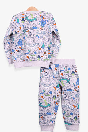 Breeze Erkek Bebek Eşofman Takımı Baskılı Desenli 6 Ay-2 Yaş, Bej