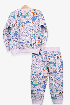 Breeze Erkek Bebek Eşofman Takımı Baskılı Desenli 6 Ay-2 Yaş, Bej