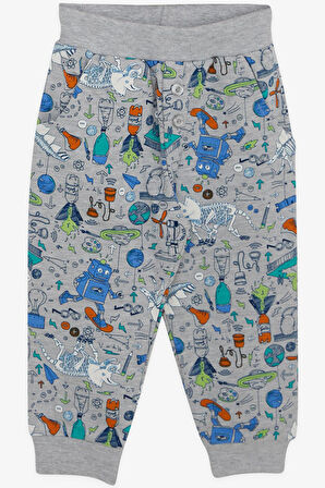 Breeze Erkek Bebek Eşofman Takımı Baskılı Desenli 6 Ay-2 Yaş, Gri