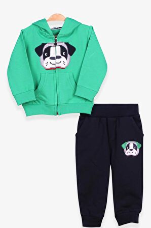 Breeze Erkek Çocuk Eşofman Takımı Köpek Nakışlı 1-4 Yaş, Yeşil
