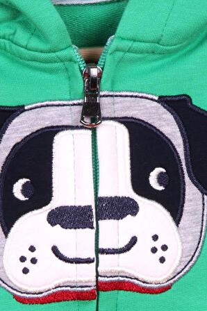 Breeze Erkek Çocuk Eşofman Takımı Köpek Nakışlı 1-4 Yaş, Yeşil