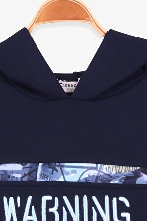 Breeze Erkek Çocuk Sweatshirt Desenli Nakışlı 6-12 Yaş, Lacivert