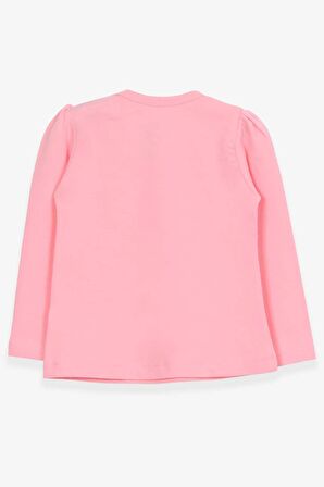 Breeze Kız Bebek Uzun Kollu Tişört Güpürlü Fiyonklu 6 Ay-2 Yaş, Pudra