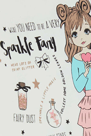 Breeze Kız Çocuk Uzun Kollu Tişört Baskılı 1-4 Yaş, Ekru