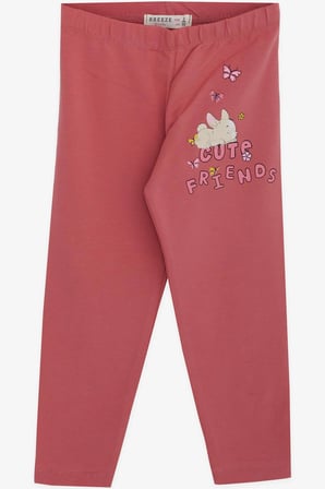 Breeze Kız Bebek Taytlı Takım Tavşan Baskılı 9 Ay-3 Yaş, Ekru