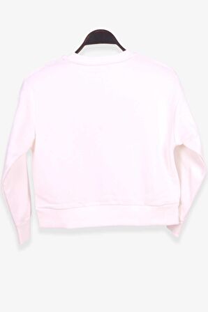 Breeze Kız Çocuk Sweatshirt Baskılı 8-14 Yaş, Ekru